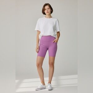 Yogalicious Lux yoga athletic biker shorts XS high waisted volume pink- purplish